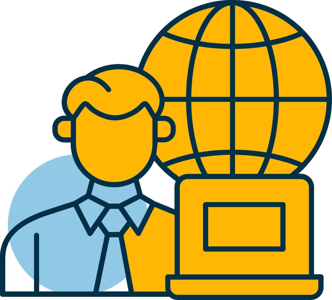 Remotely Working Shapes Icon vector