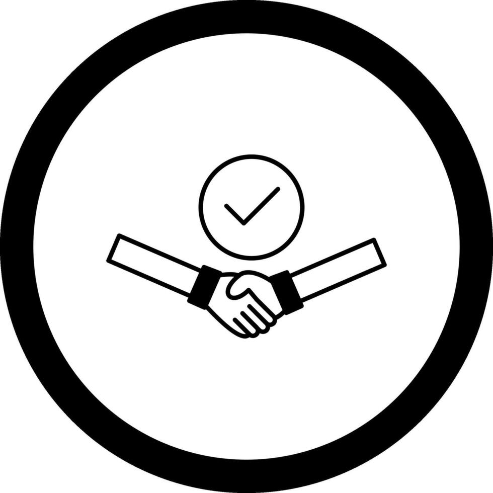 Handshake Deal Done Circle Icon vector