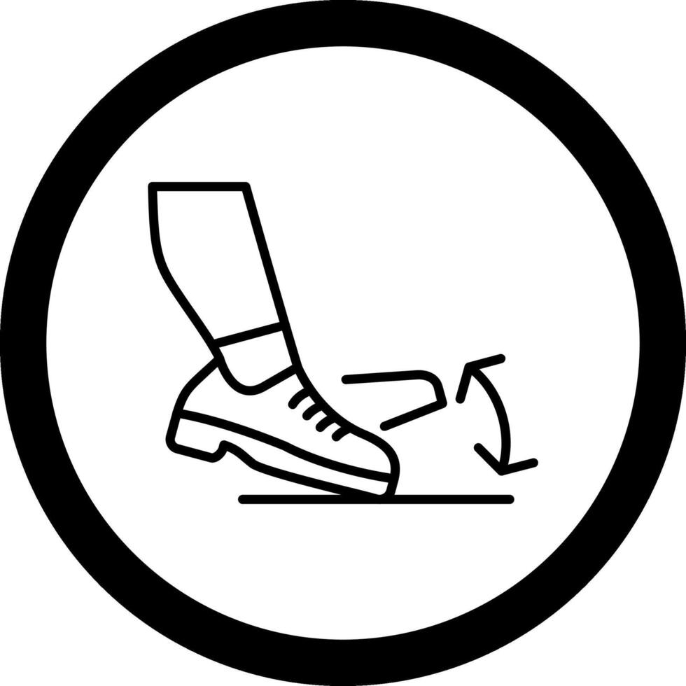 Toe Tap Circle Icon vector