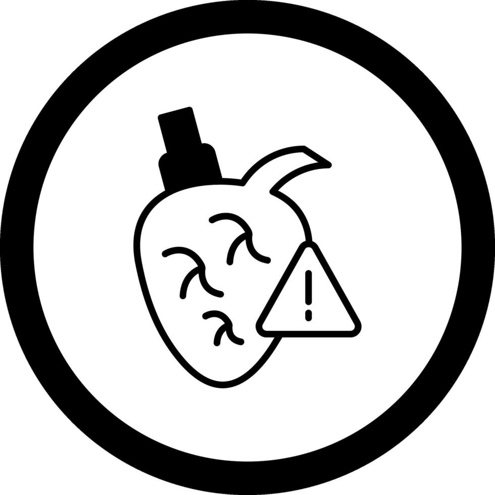 Heart Attack Circle Icon vector