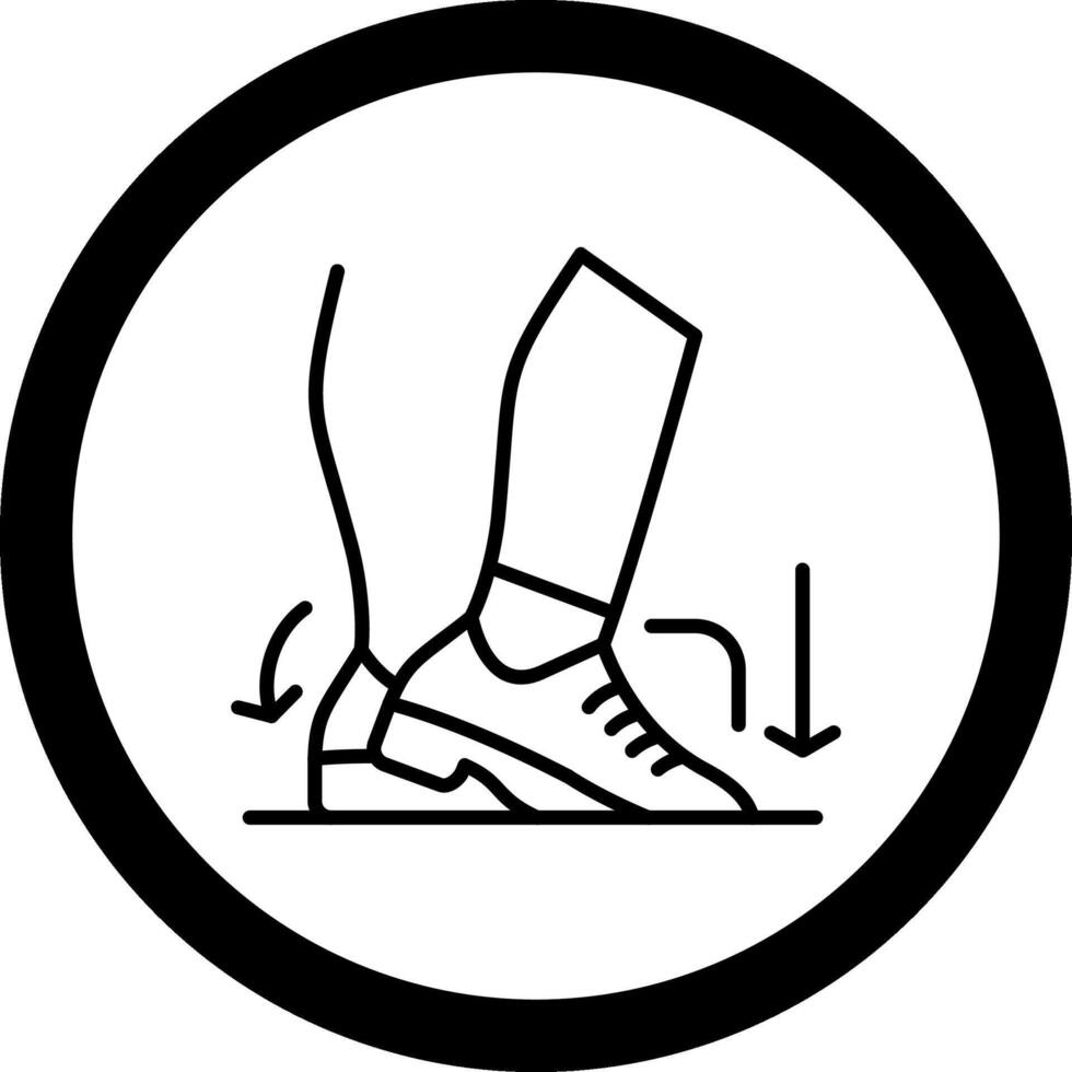 Toe Heel Circle Icon vector