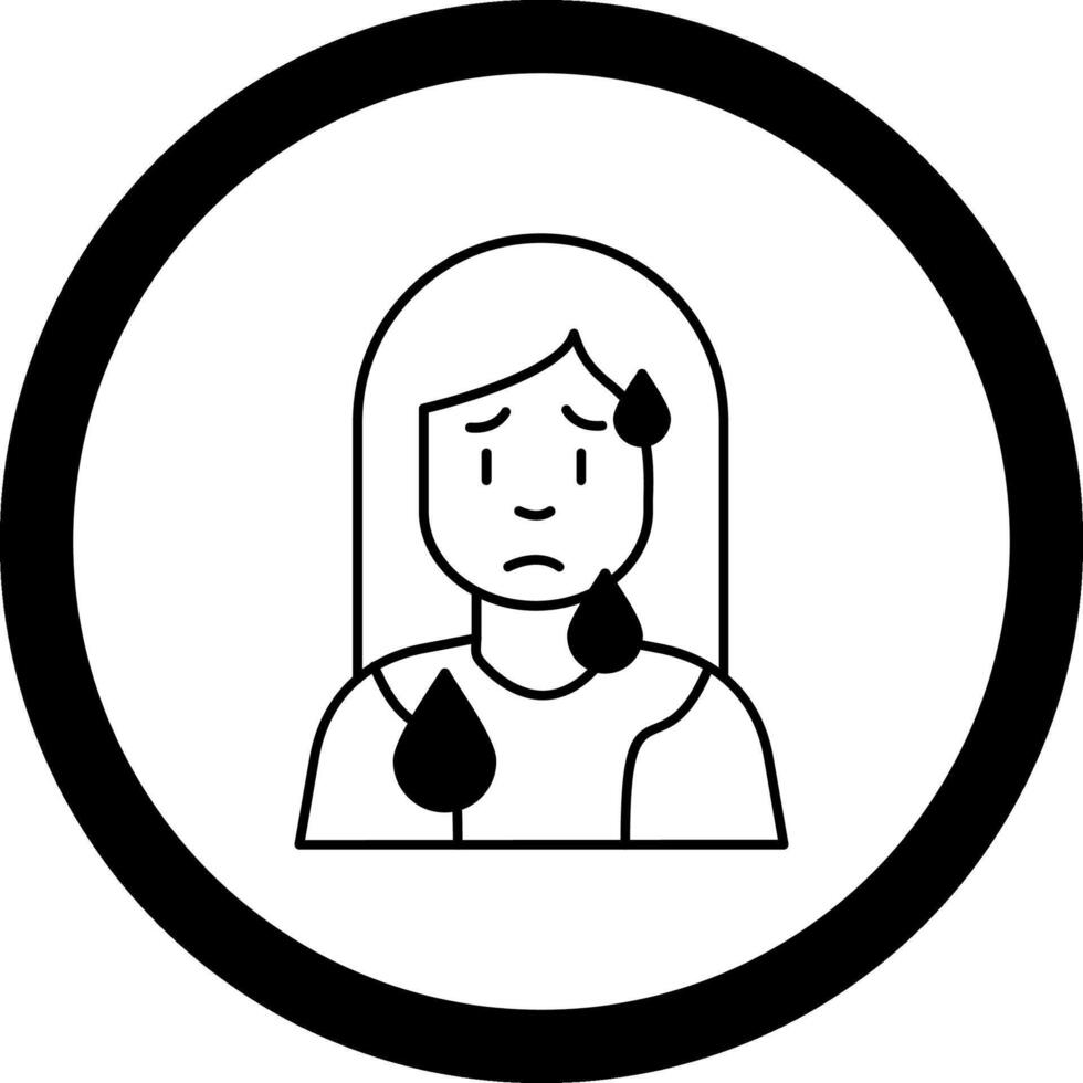 Female Sweating Circle Icon vector