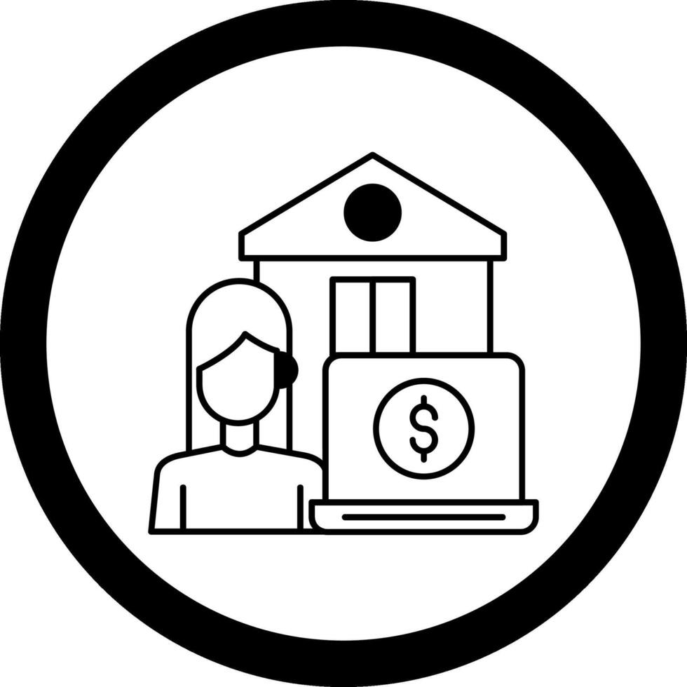Work From Home Circle Icon vector