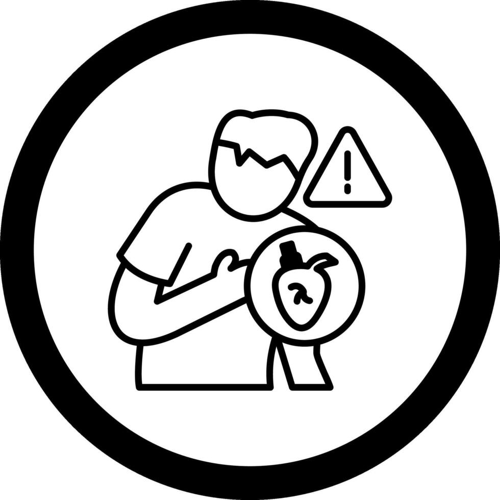 Heart Attack Circle Icon vector