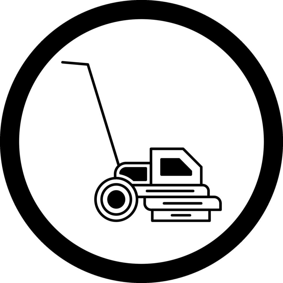Lawn Mover Circle Icon vector