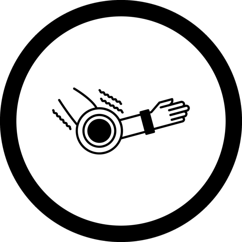 Elbow Pain Circle Icon vector
