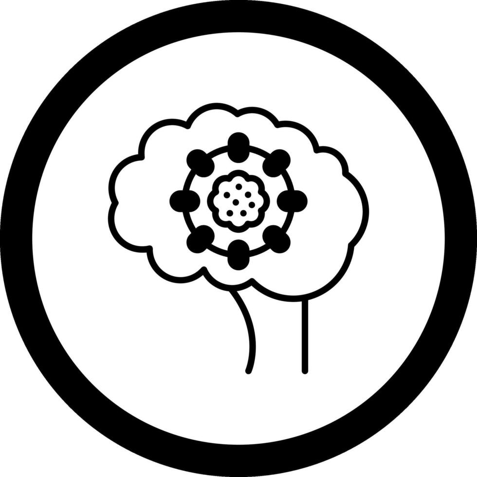 Brain Tumor Circle Icon vector