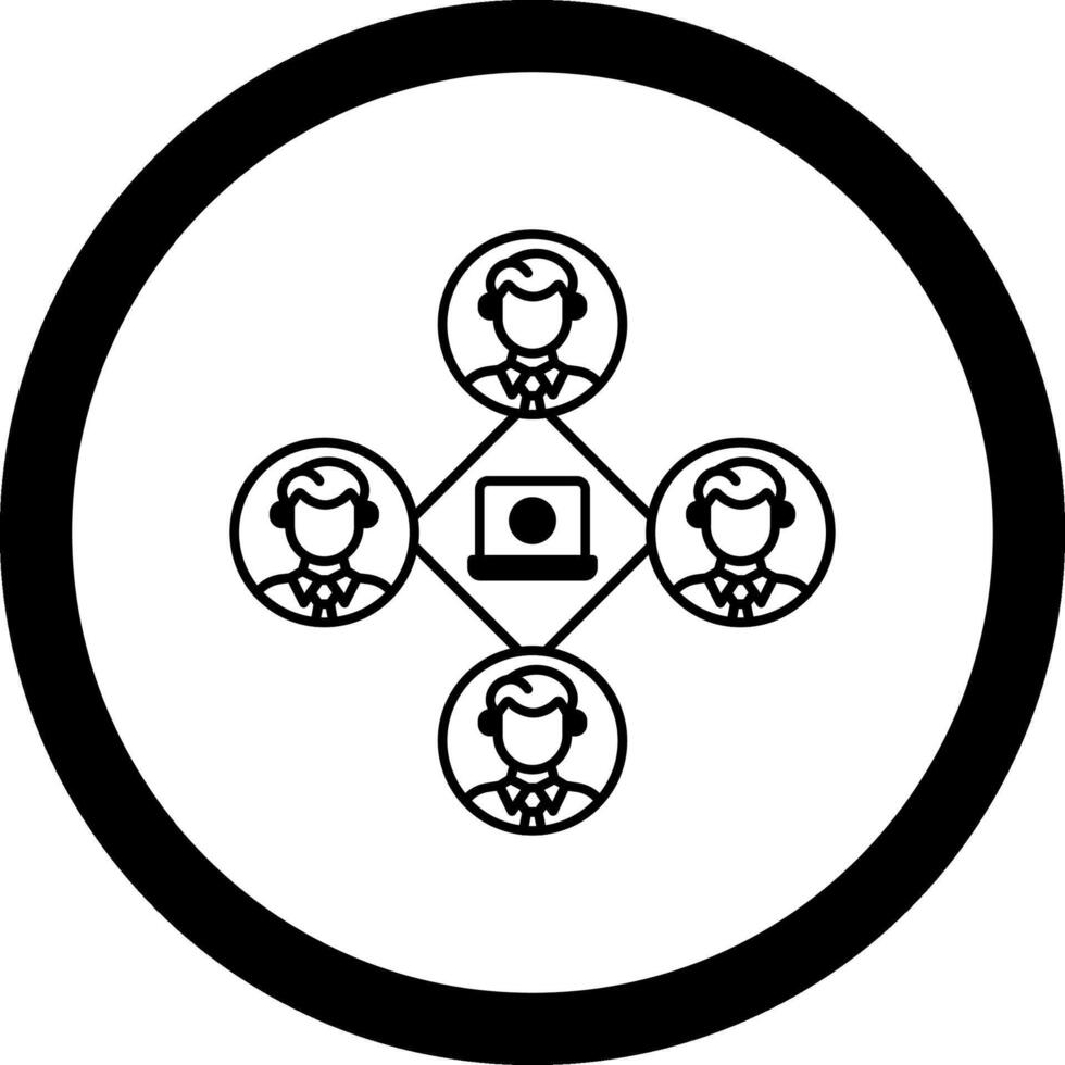 Remote Job Circle Icon vector