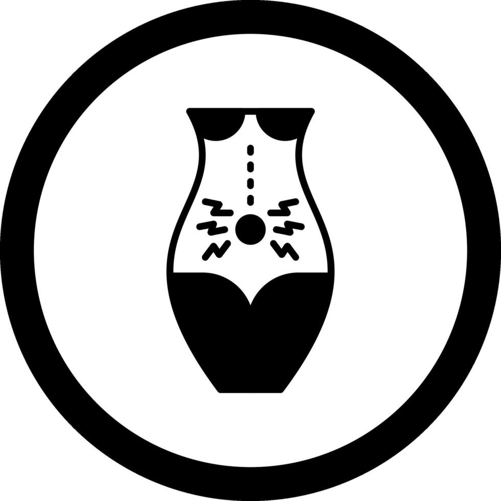 Belly Pain Circle Icon vector