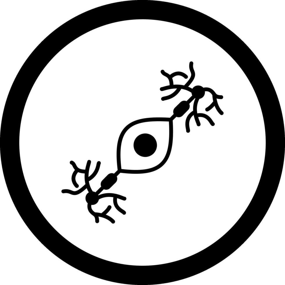 Bipolar Neuron Circle Icon vector