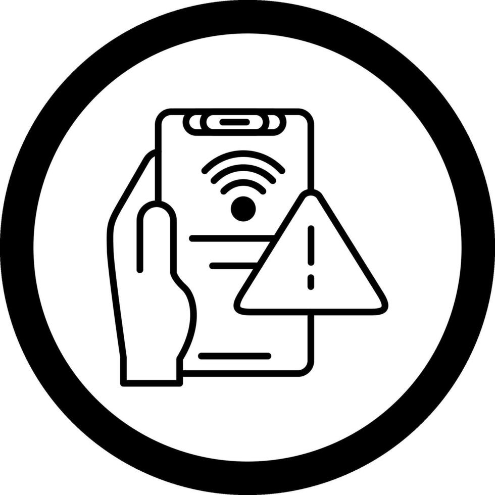 No Wifi Circle Icon vector