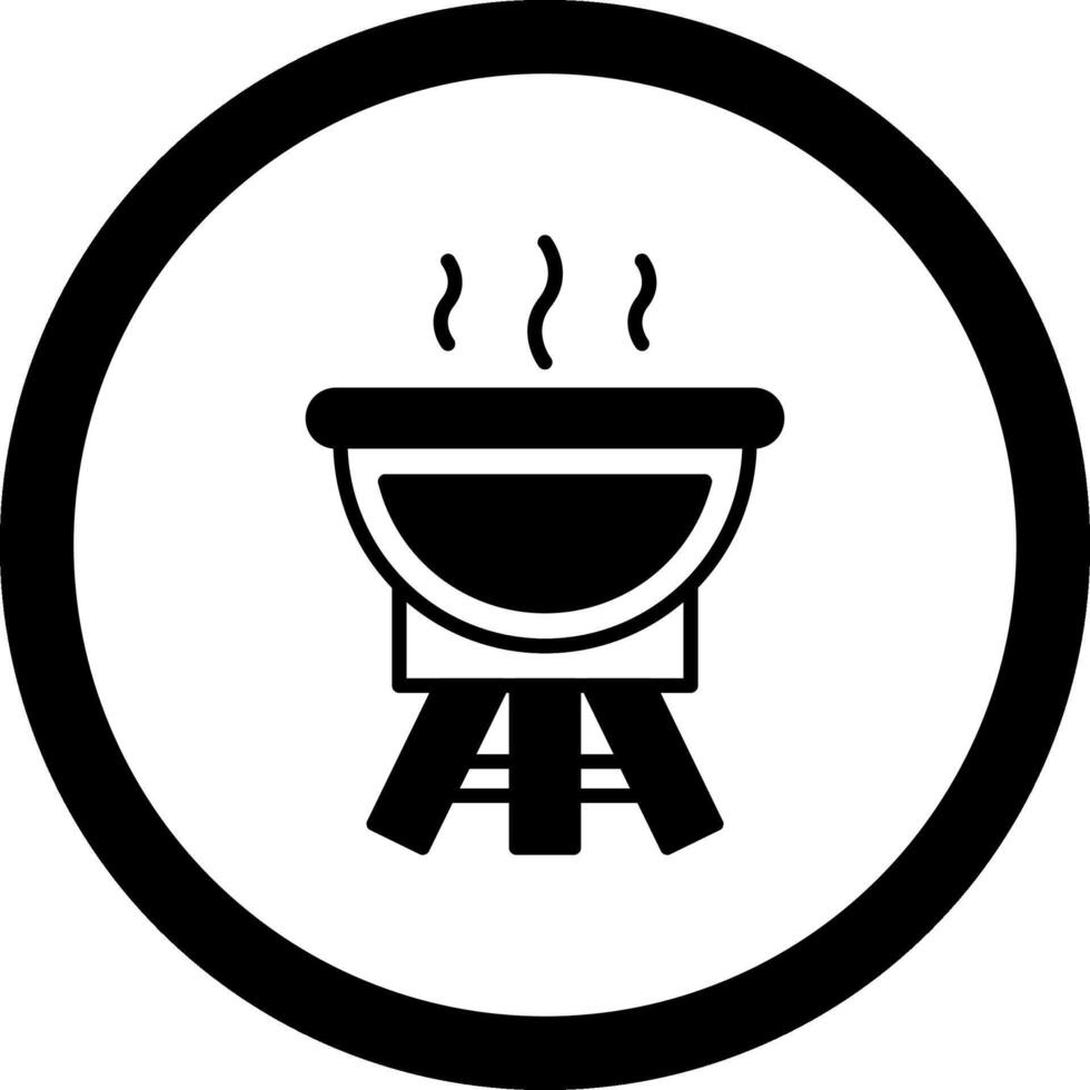 BBQ Grill Circle Icon vector