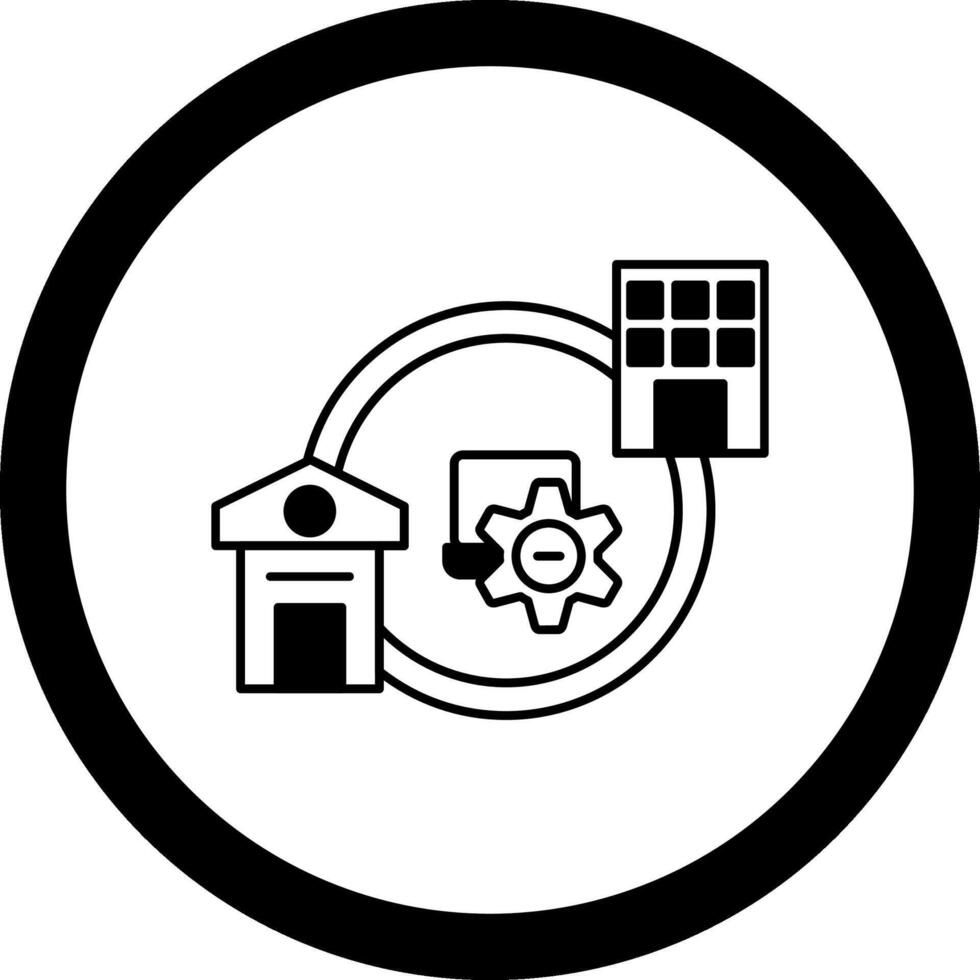 Hybrid Work Circle Icon vector