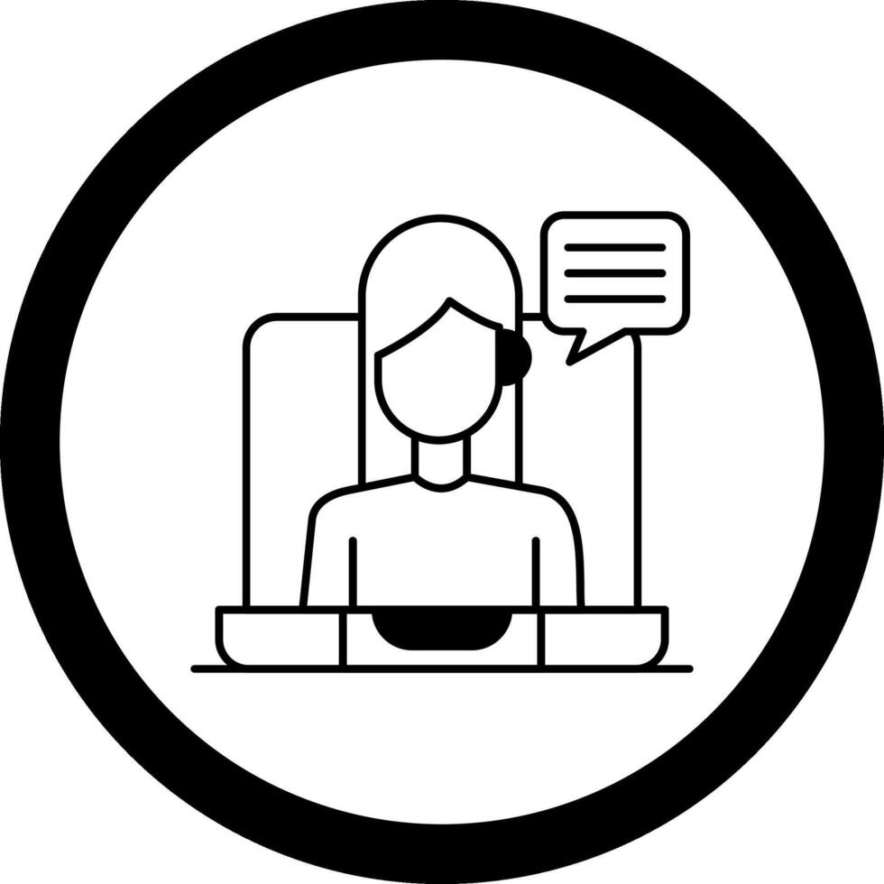 Virtual Meeting Circle Icon vector