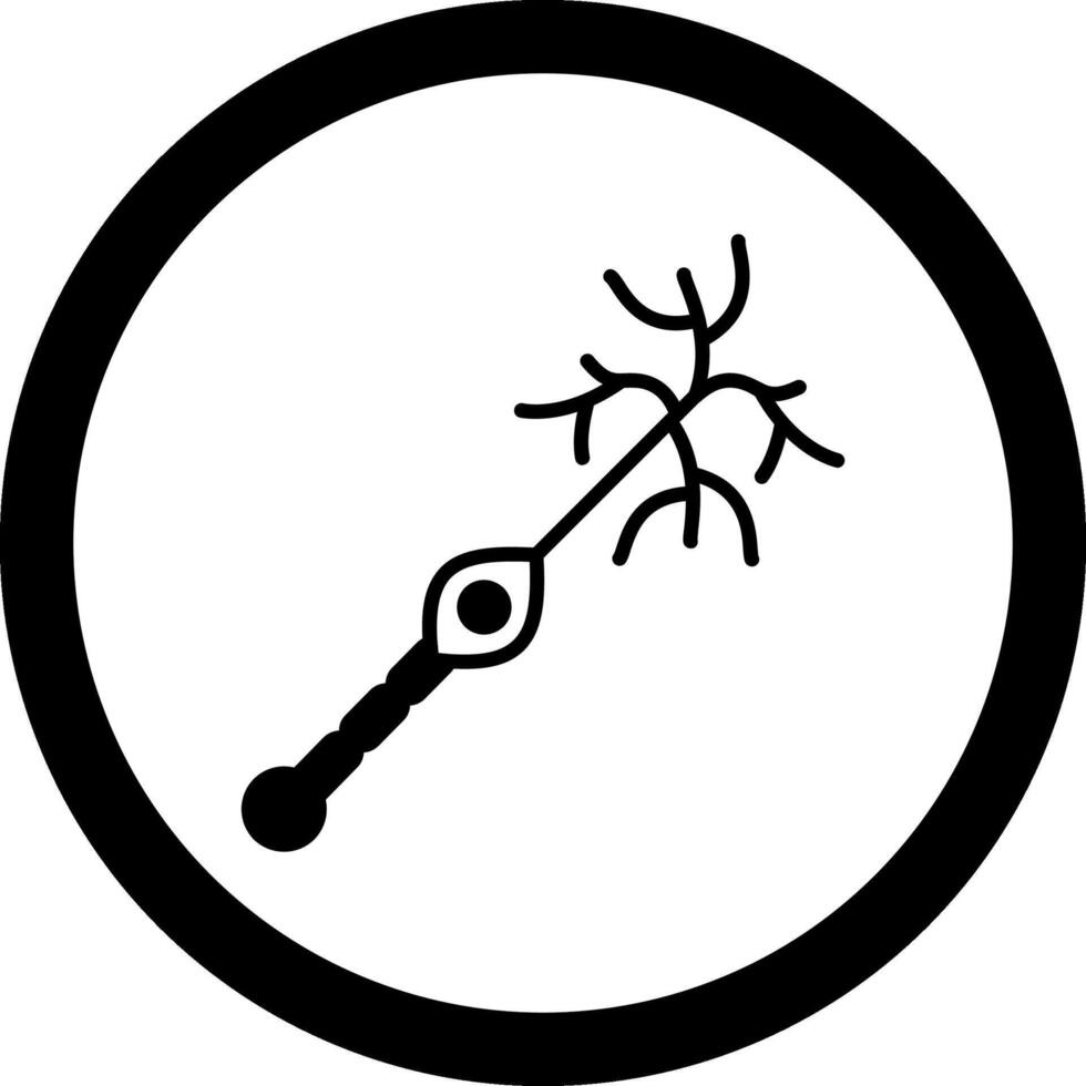 Unipolar Neuron Circle Icon vector