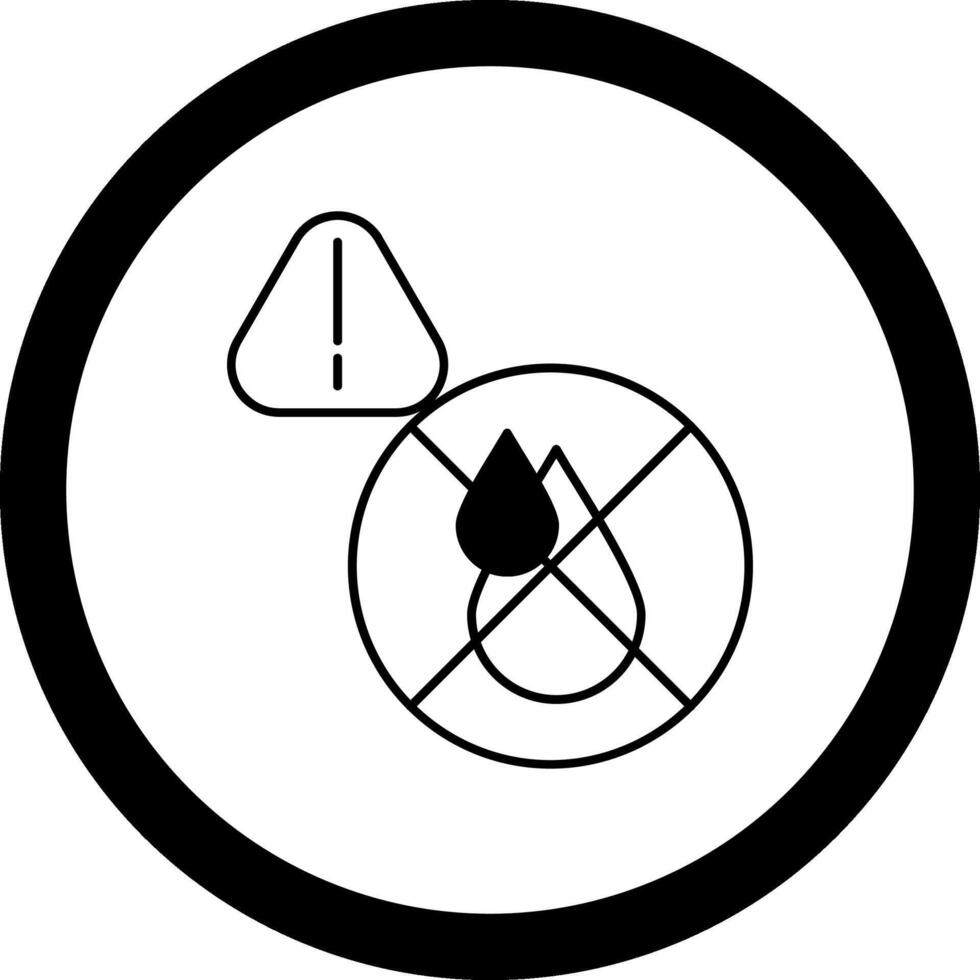 No Clean Water Circle Icon vector