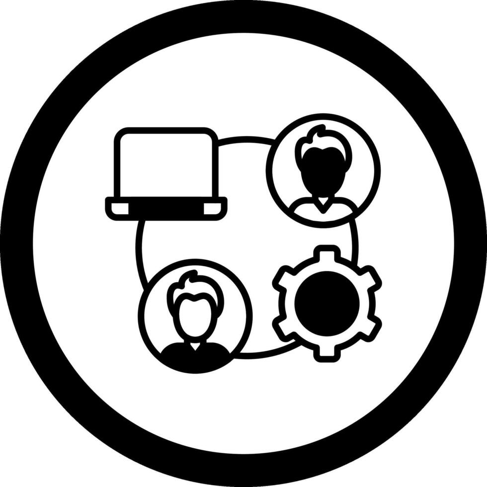 Remote Job Circle Icon vector