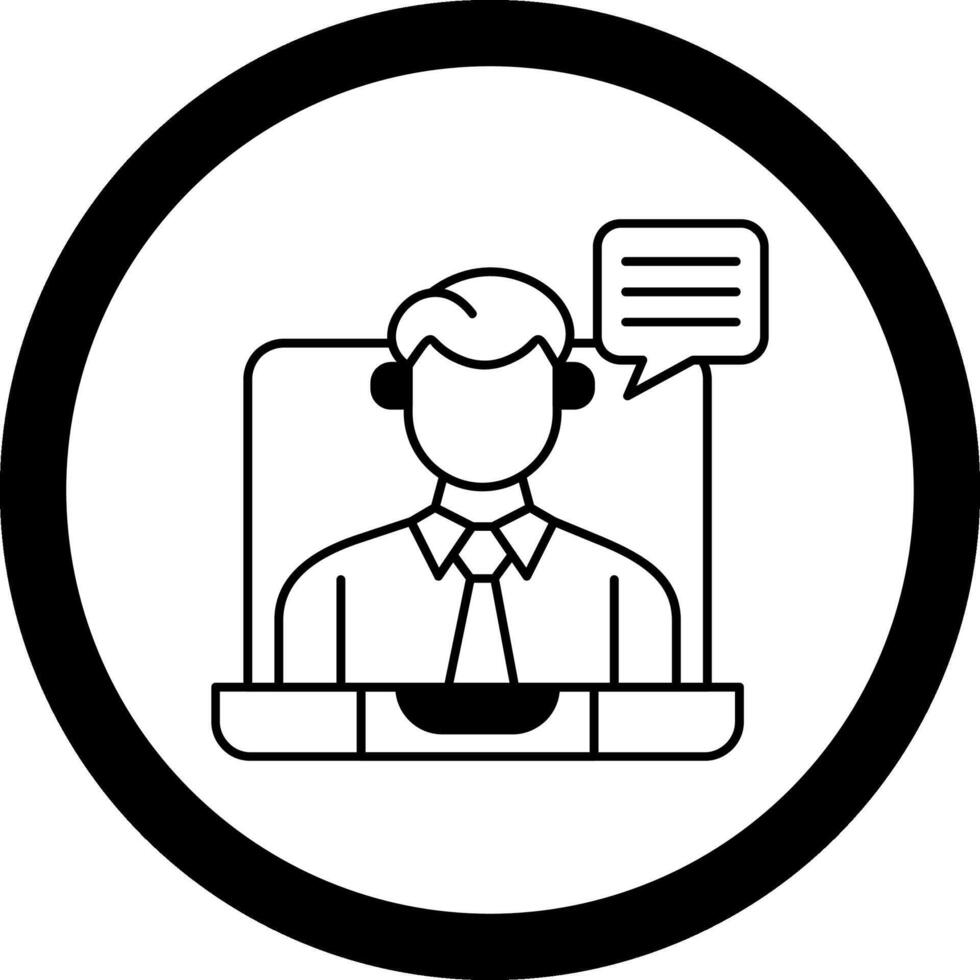 Virtual Meeting Circle Icon vector