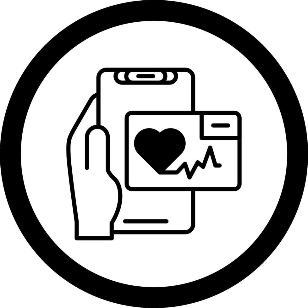 Heart Rate App Circle Icon vector