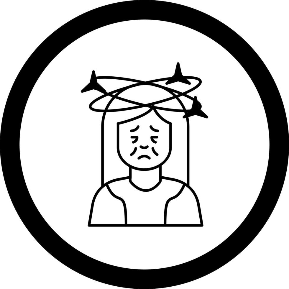 Dizziness Circle Icon vector
