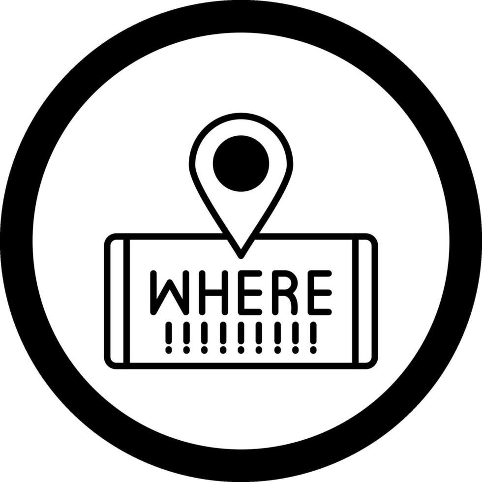 Where Circle Icon vector