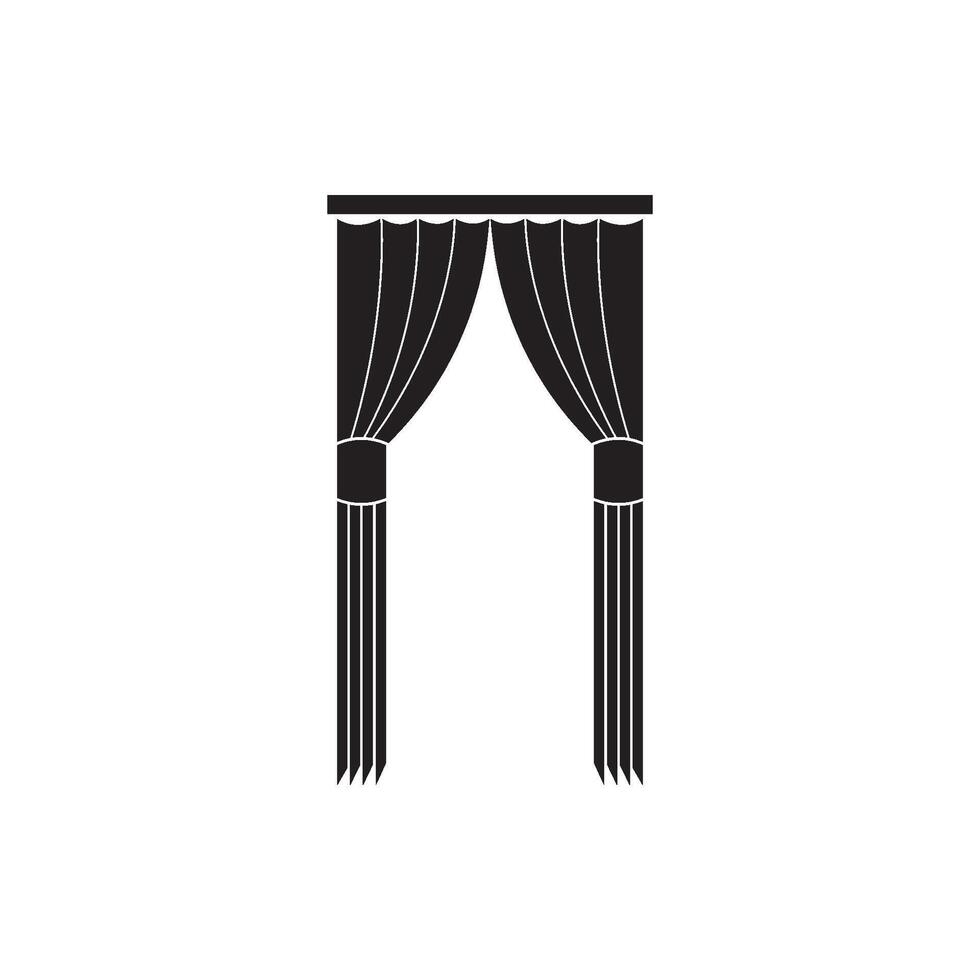 curtain illustration icon vector