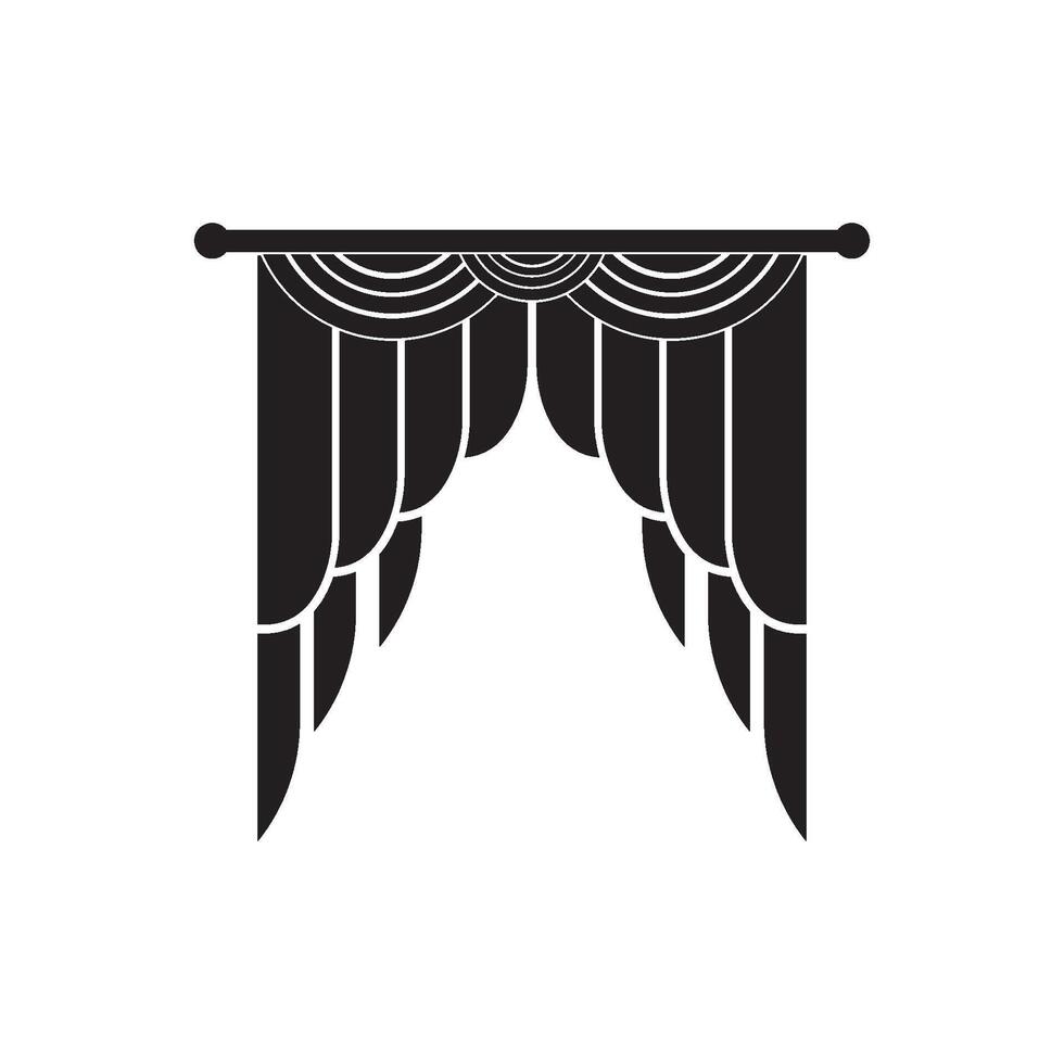 curtain illustration icon vector