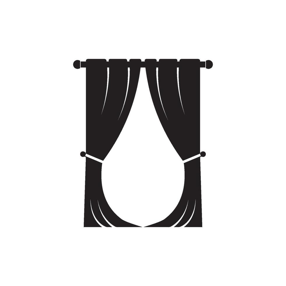 curtain illustration icon vector