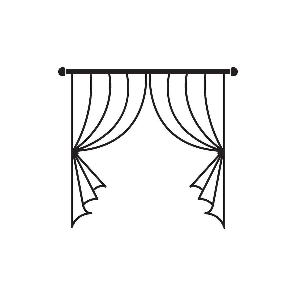 curtain illustration icon vector