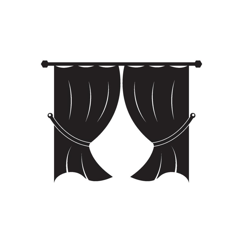 curtain illustration icon vector