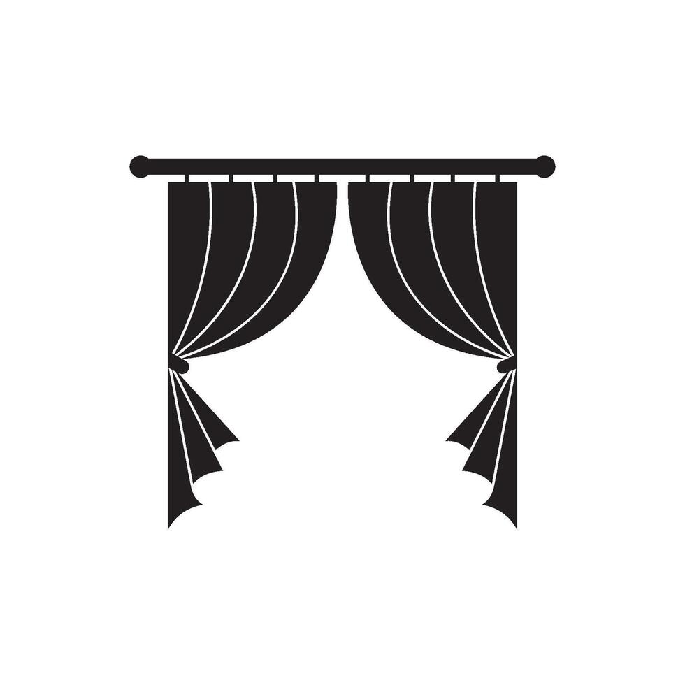 curtain illustration icon vector