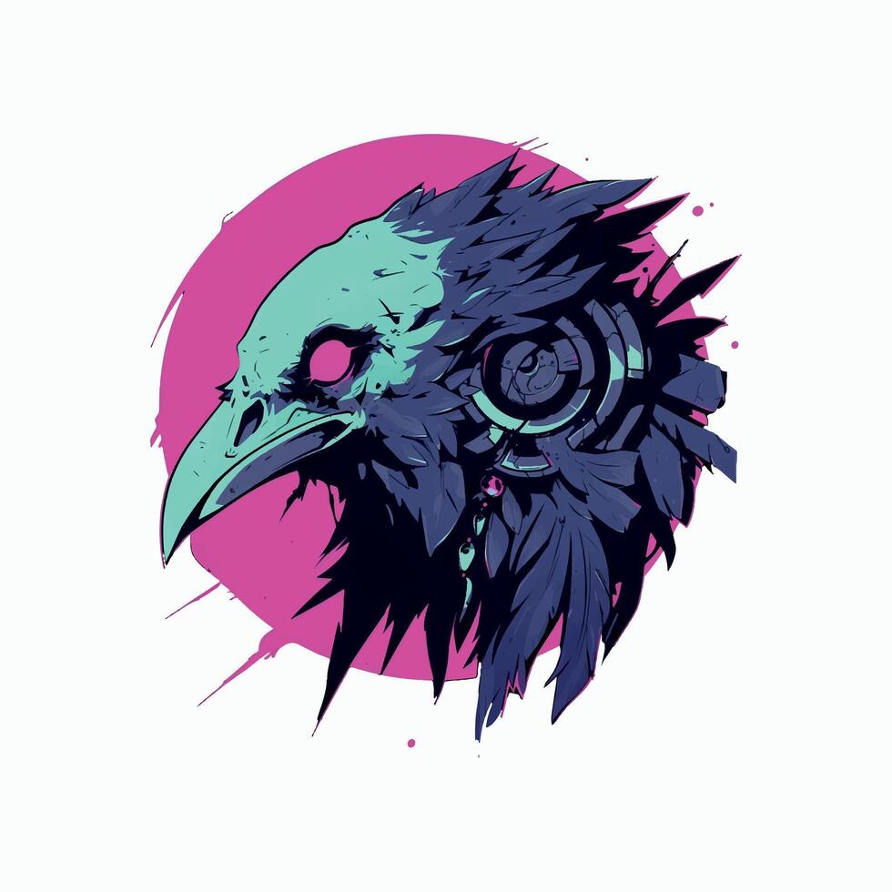 illustration of the head of a red eagle vector