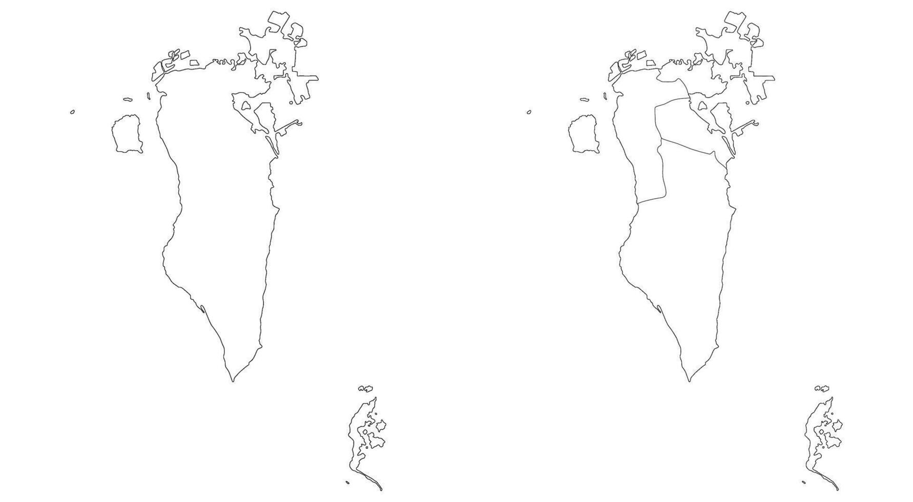 Bahrain map. Map of Bahrain in white set vector