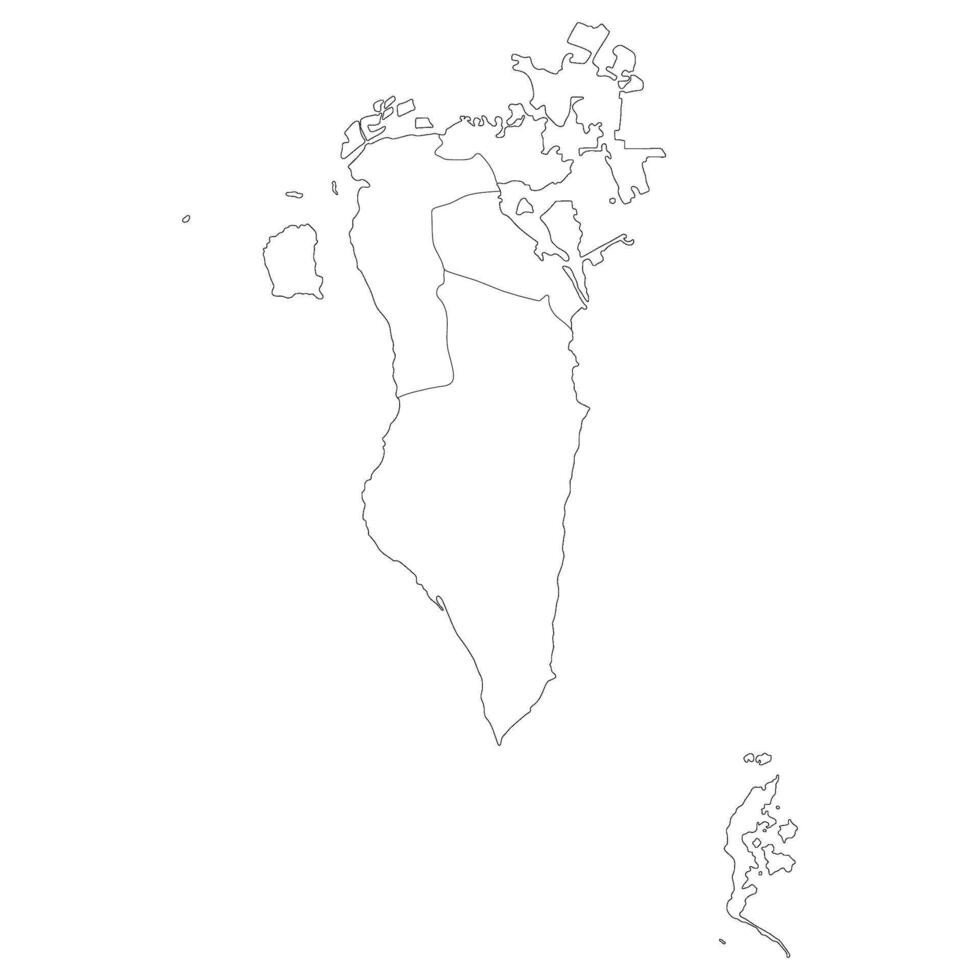 Bahrain map. Map of Bahrain in administrative provinces in white color vector