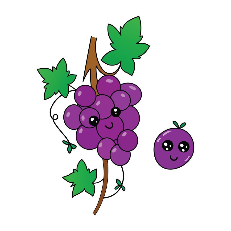 Illustration of Cute Grape Fruits vector