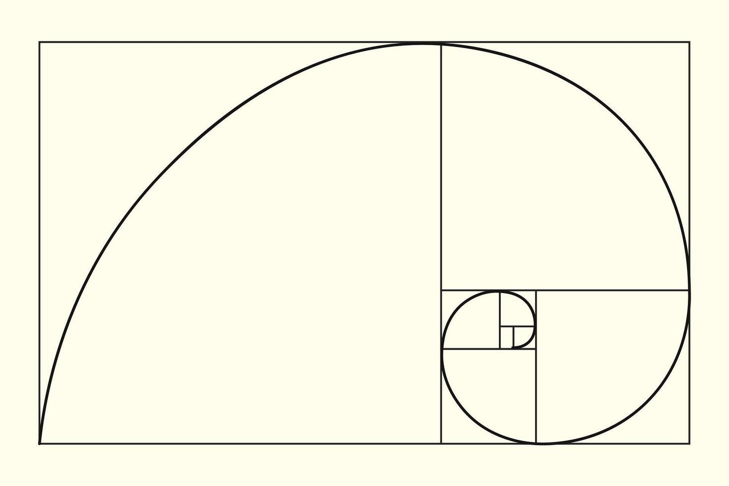 Golden ratio. Fibonacci number, section, divine proportion, spiral. Modern illustration. vector