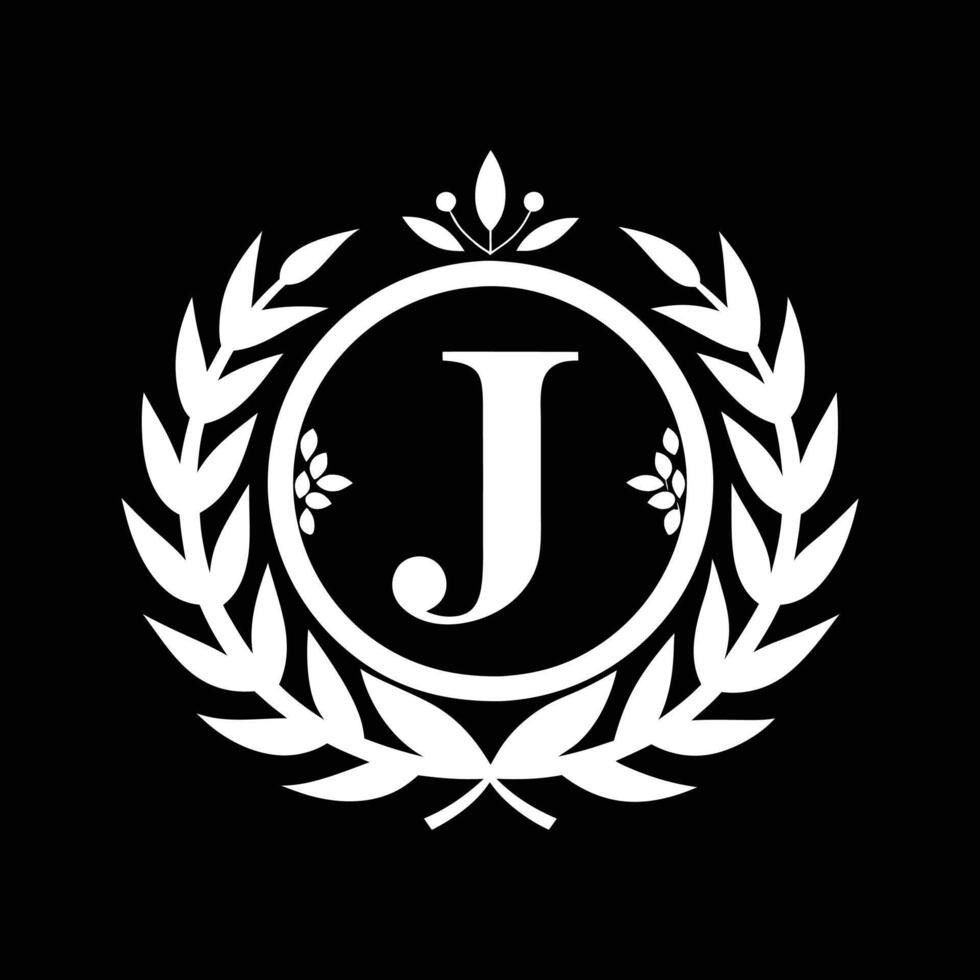 J Letter Logo Isolated on a Dark Theme vector