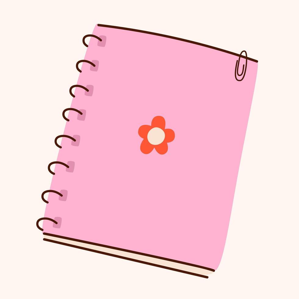 Diary notebook. Office or school stationery, daily and weekly organizer. Notebook, notepad, memo pad, planner or organizer icon. illustration EPS 10 vector