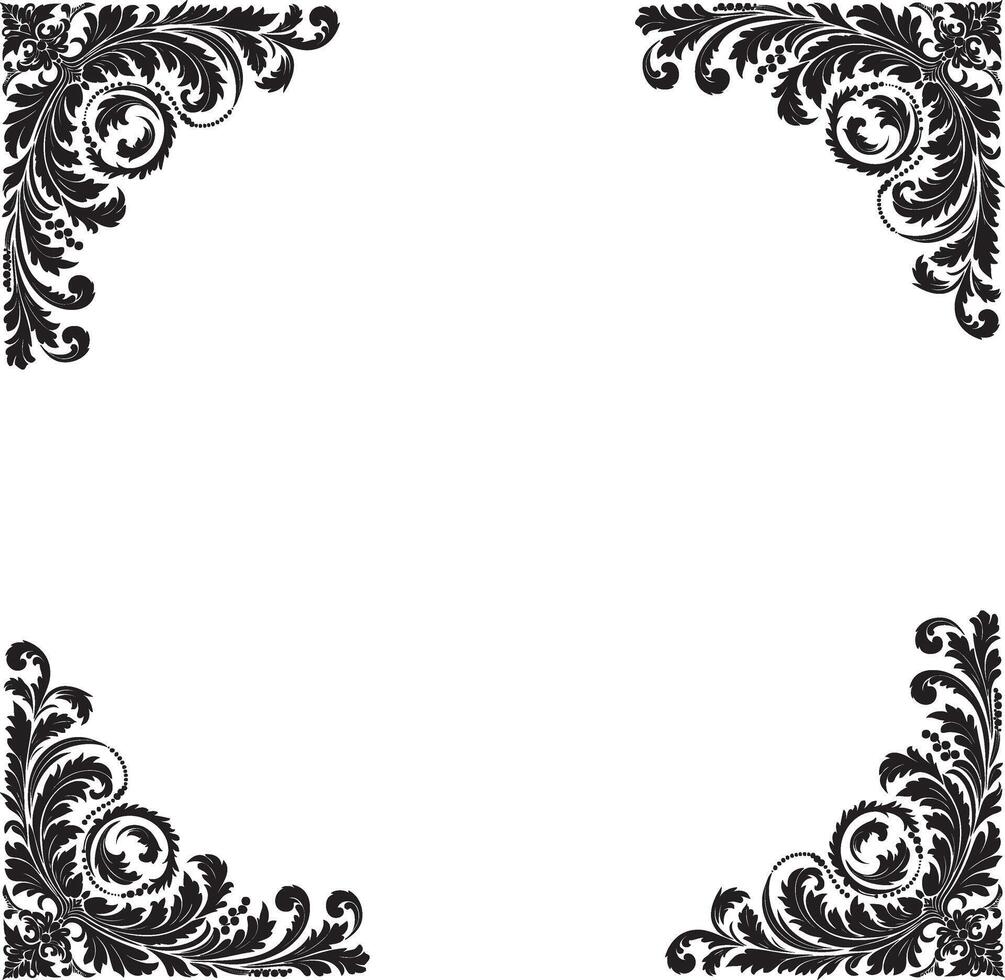Ornament silhouette art stylish corner illustration design vector
