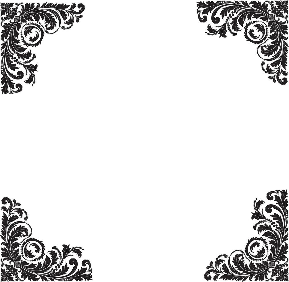 Ornament silhouette art stylish corner illustration design vector