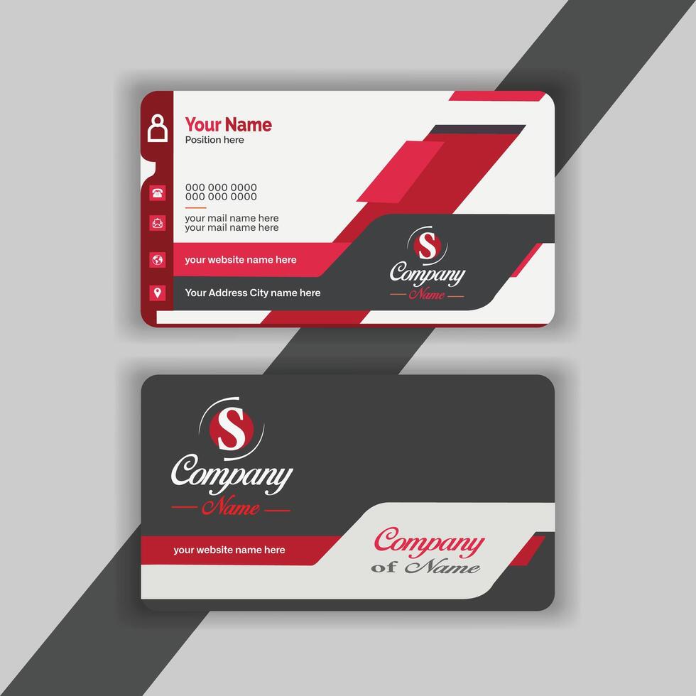 Modern, professional creative business card and name card, layout in square size. horizontal clean template design. vector