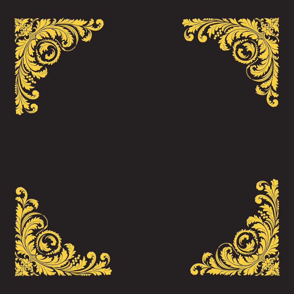 Ornament visual art, corner illustration design vector