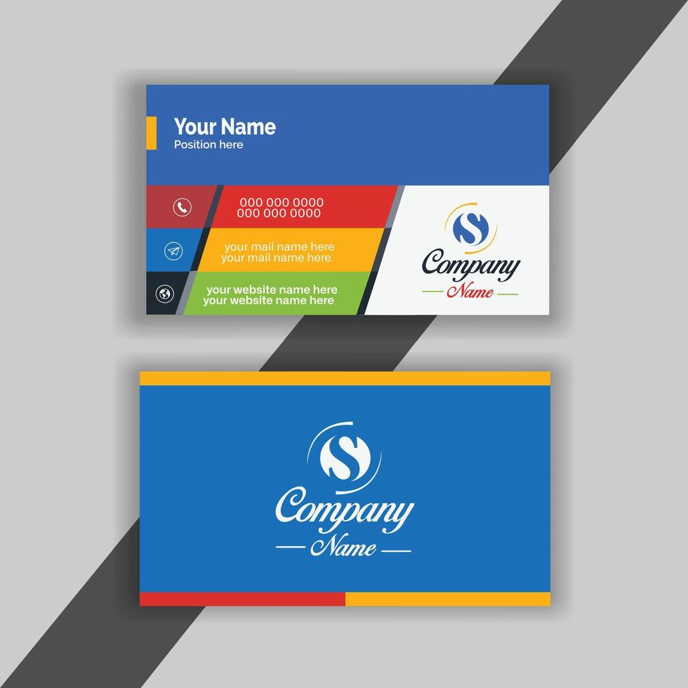Modern, layout Simple professional creative business card and name card, layout in square size. horizontal clean template design. vector