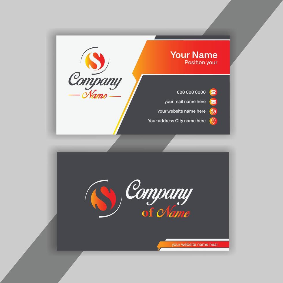 Modern, professional creative business card and name card, layout in square size. horizontal clean template design. vector