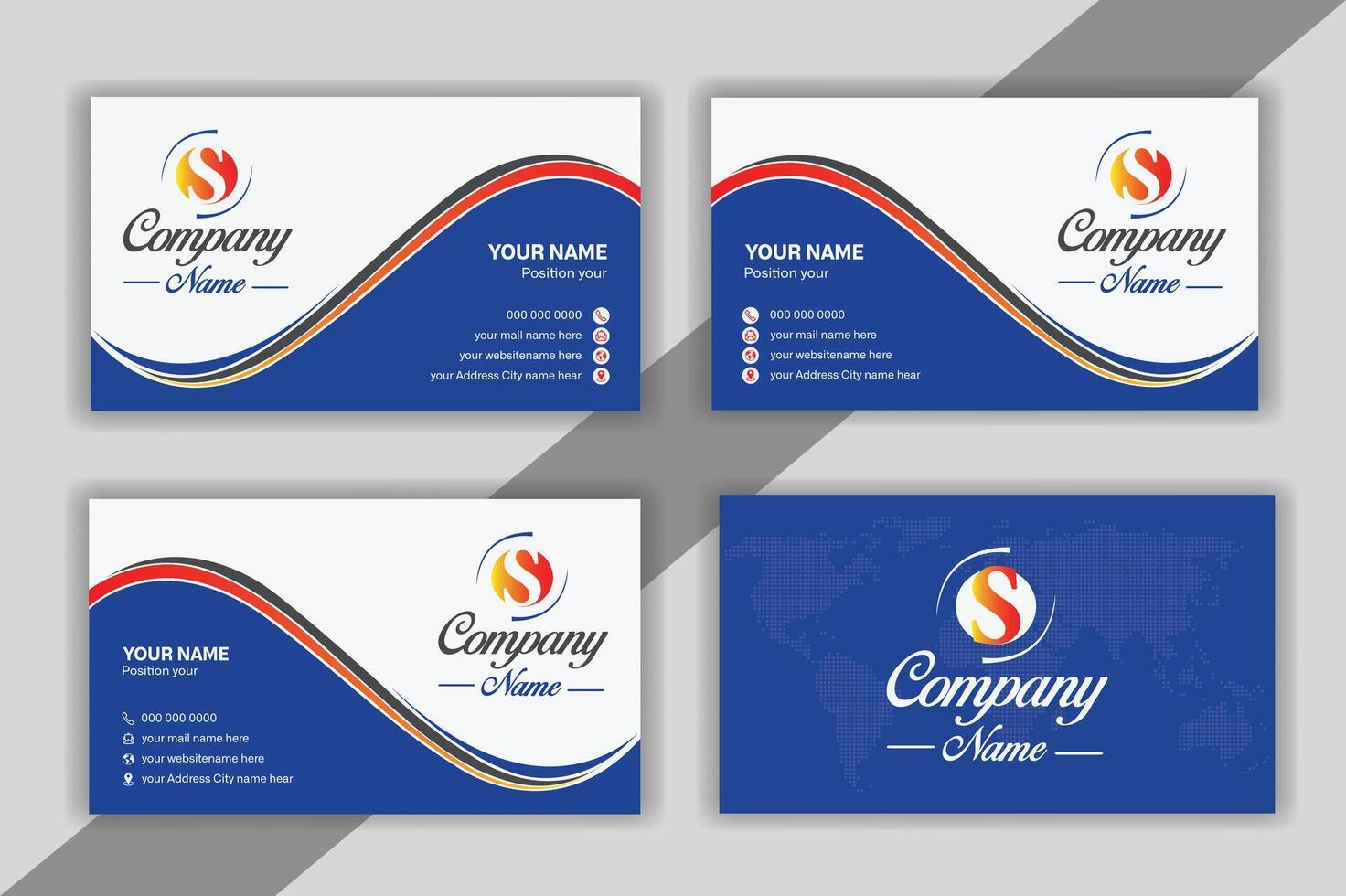 Modern, layout Simple professional creative business card and name card, layout in square size. horizontal clean template design. vector