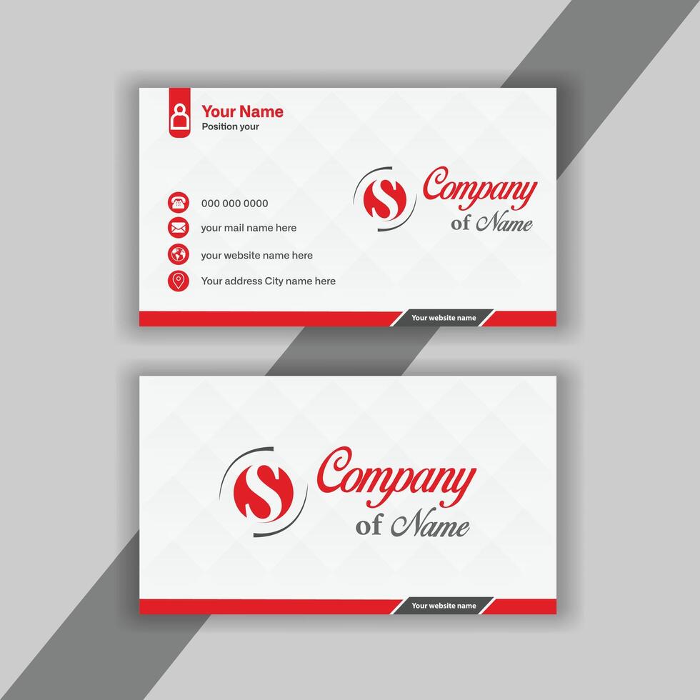 Modern, professional creative business card and name card, layout in square size. horizontal clean template design. vector
