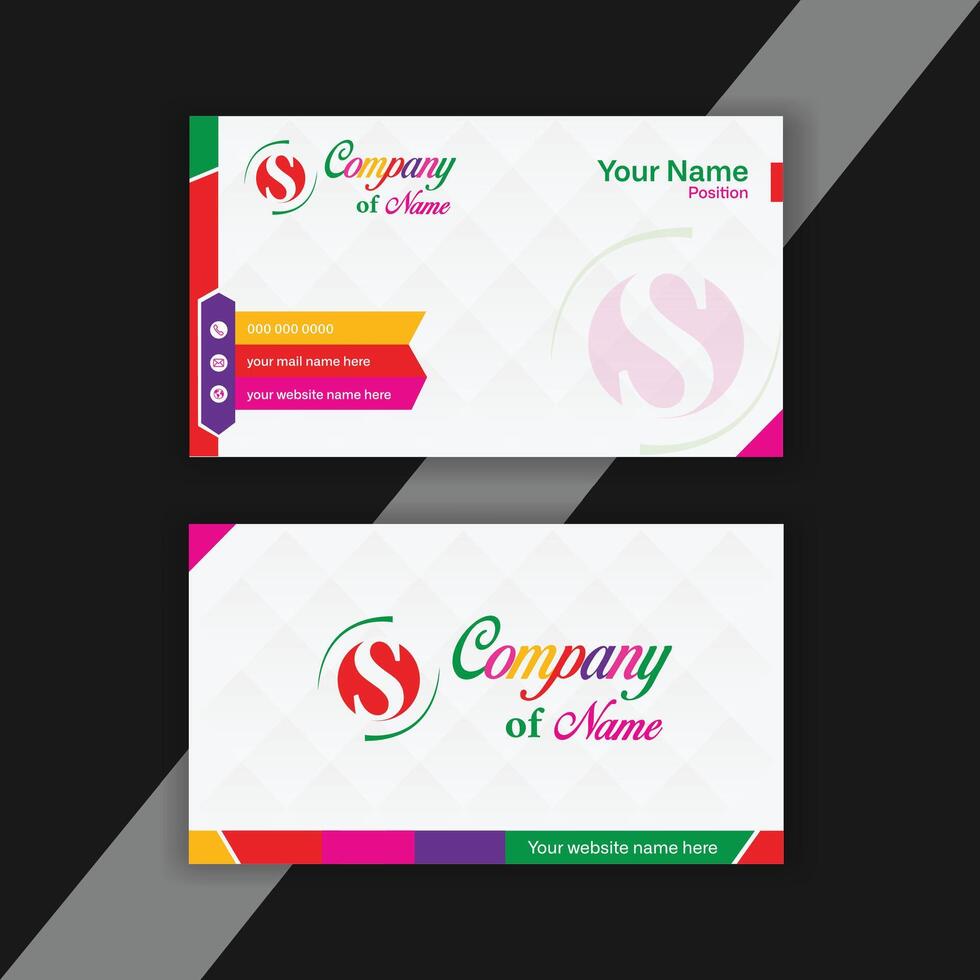 Modern, professional creative business card and name card, layout in square size. horizontal clean template design. vector