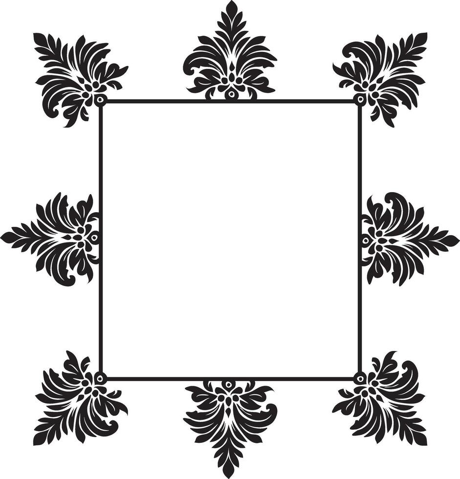 Ornament silhouette art stylish corner illustration design vector