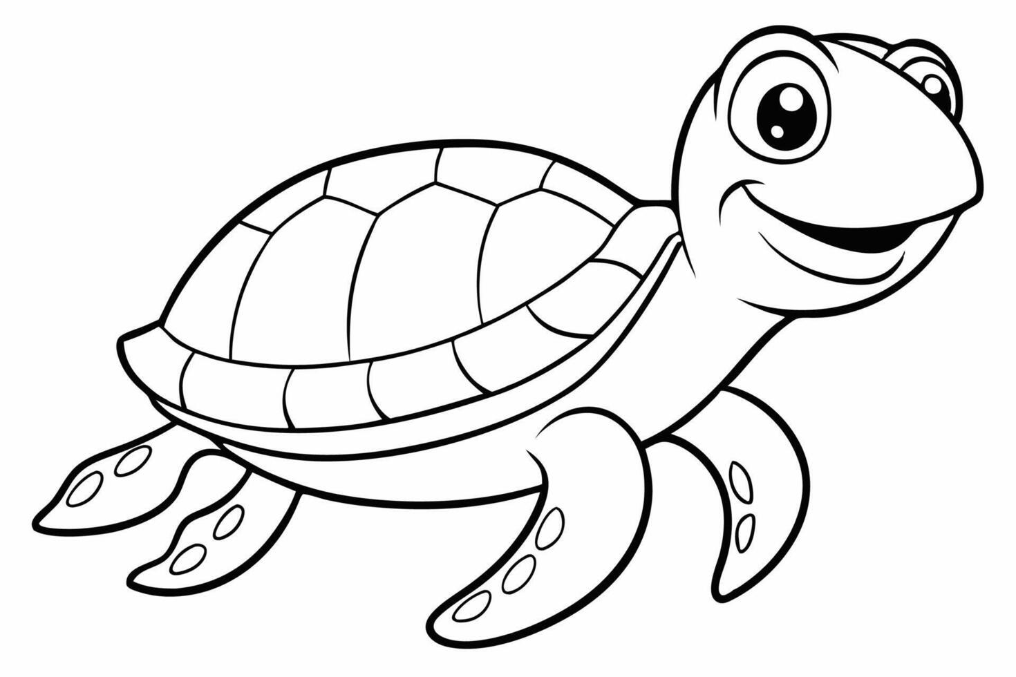 Funny Sea Turtle Illustration, Cartoons, Clipart, and Line Art Design, Funny sea turtle , cartoon, clipart, and line art design on white background. vector