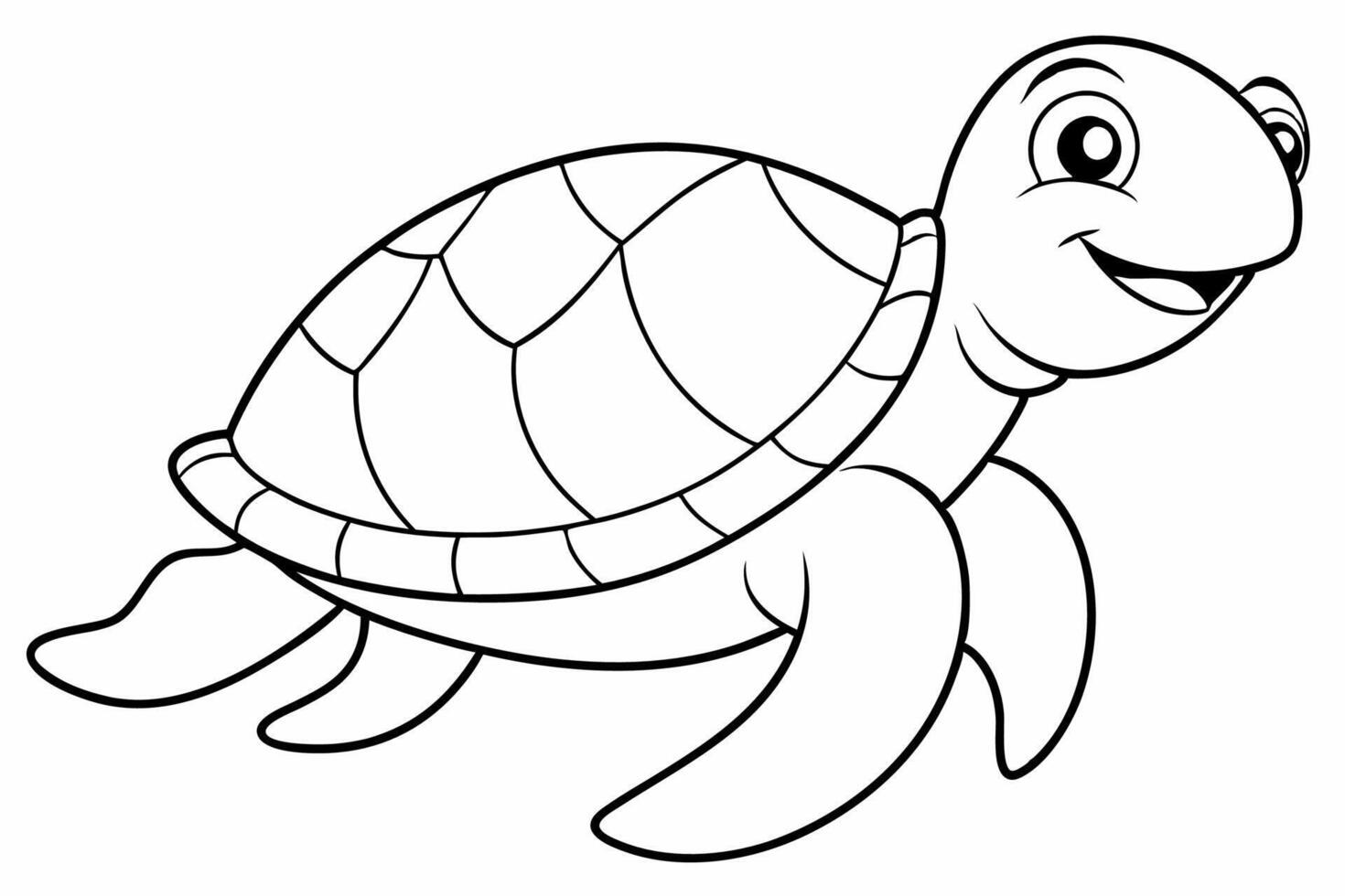 Funny Sea Turtle Illustration, Cartoons, Clipart, and Line Art Design, Funny sea turtle , cartoon, clipart, and line art design on white background. vector